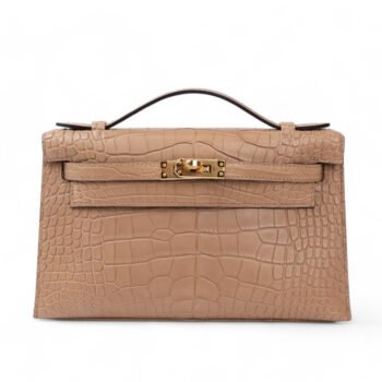 Kelly Pochette Chai Matte Alligator