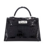 Mini Kelly II Noir Shiny Alligator