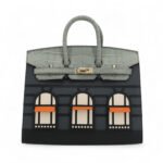 Birkin Faubourg 20 Gris Ciment Noir Orange Gris misty Epsom Swift Matte Alligator
